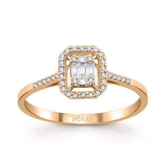 Пръстен розово злато с Диаманти 0.24 карата